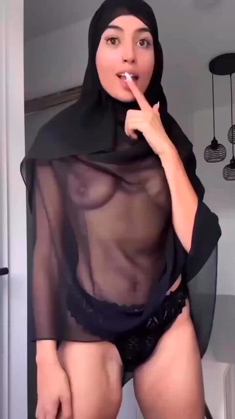 boobs cute hijab gif