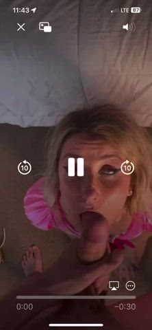 big dick blonde blowjob cock milking cum in mouth cum swallow cumshot facial gif