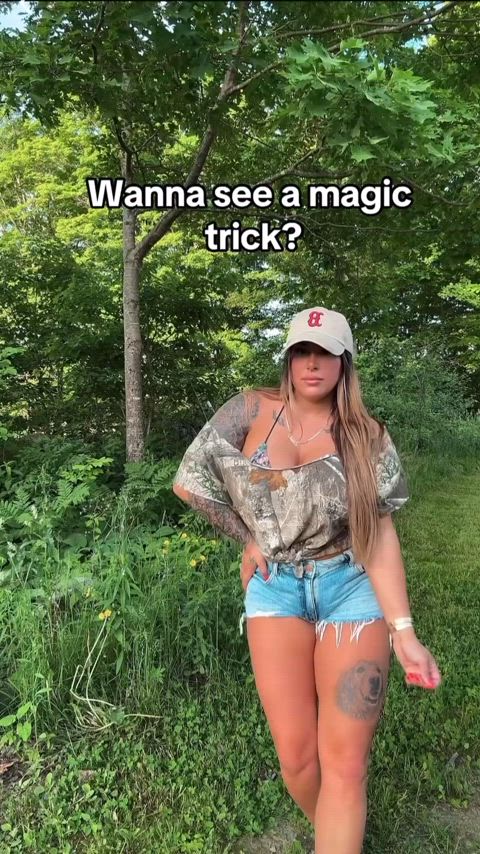 big tits blonde busty cleavage clothing country girl sfw tanned tiktok tik-tok gif