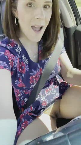 car clit rubbing flashing milf gif