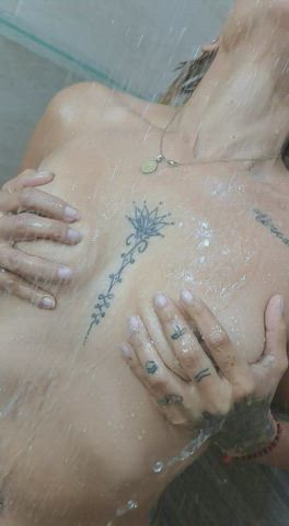 camgirl latina mom seduction sensual shower tattoo webcam gif