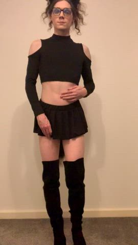 femboy tail plug thigh highs gif