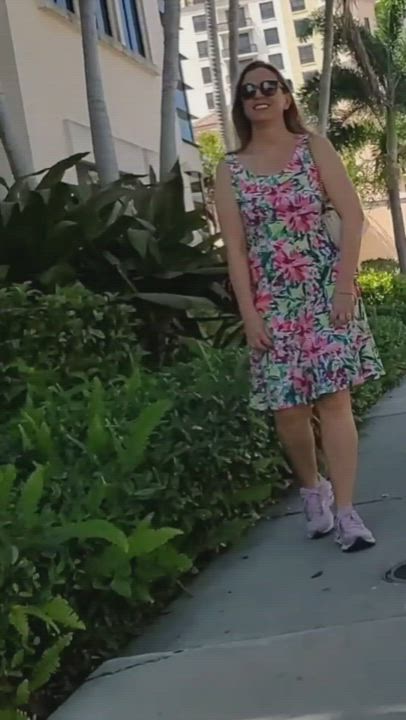 Dress Flashing Shaved Pussy gif