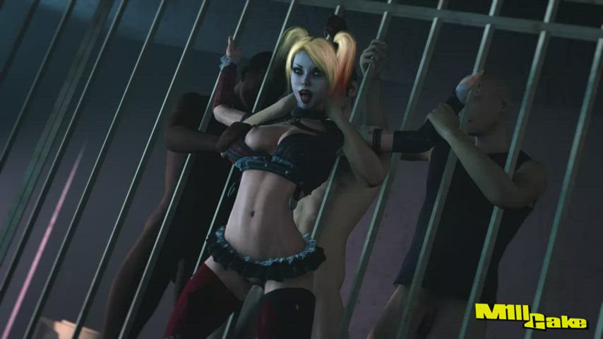 3D Animation Harley Quinn Jail Prison gif