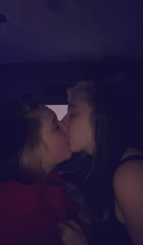 Friends Kissing Lesbian Roommate gif