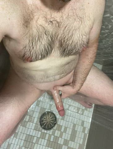bwc hairy chest jerk off male masturbation masturbating shaved shower gif