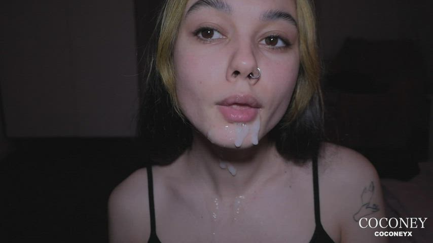 Amateur Cum Facial gif