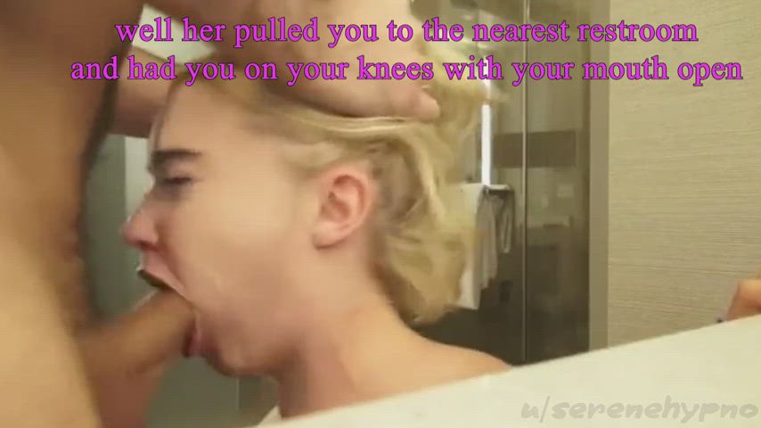 bathroom caption deepthroat face fuck face smothering femboy feminization sissy sissy