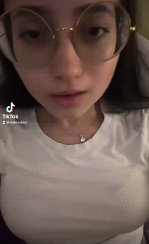 skinny small tits tiktok gif