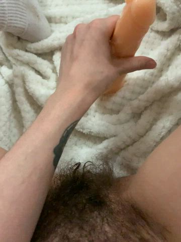 dildo hairy hairy pussy masturbating petite sex toy solo toy toys hairy-pussy gif