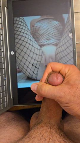 cum cum on pussy cum on tits cumshot fishnet jerk off male masturbation tribute gif