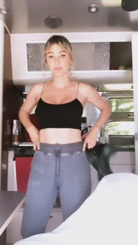boobs celebrity dressing lingerie sara jean underwood topless undressing gif