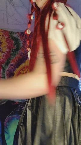 Alt Ass Goth Jiggling Shaking Skirt Softcore Solo Tattoo gif