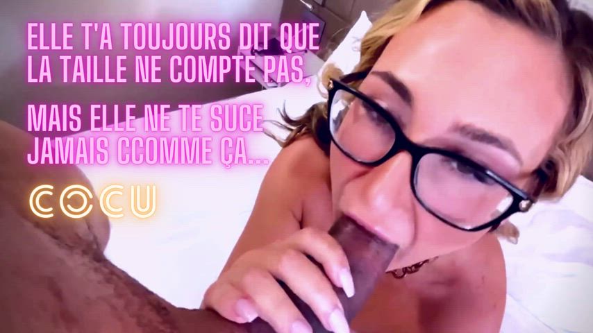 blowjob caption cuckold french hotwife humiliation gif