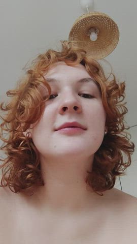 ahegao big tits boobs curly hair nipples pale redhead tits tongue fetish gif