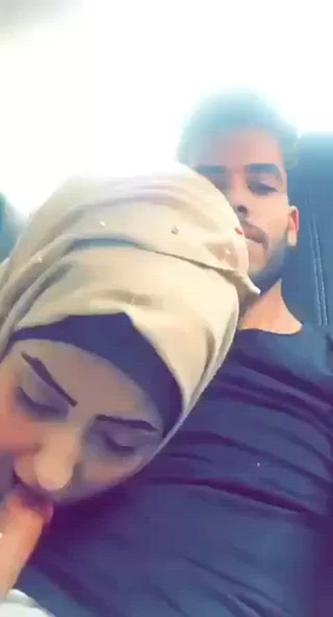 blowjob car hijab gif