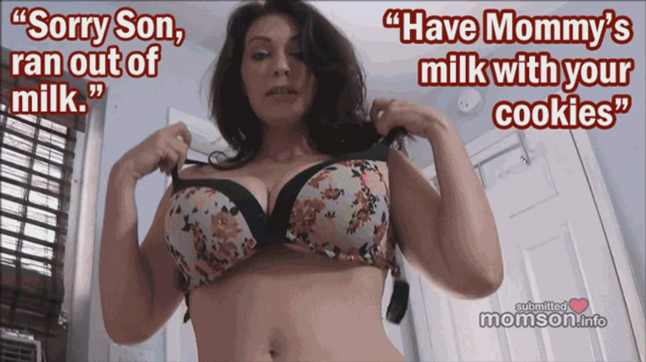 Bed Sex Body Braless Caption Fake Boobs Family Milking Mom Son Tease gif