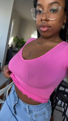 big tits boobs cute ebony petite teen thick tits gif