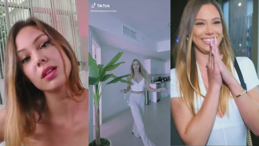 BBC Blowjob Cuckold Model Split Screen Porn TikTok White Girl gif