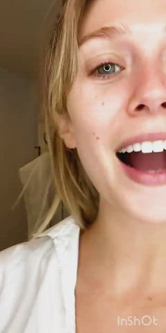 Cute Elizabeth Olsen Facial MILF gif