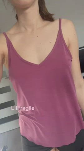 braless tank top top gif