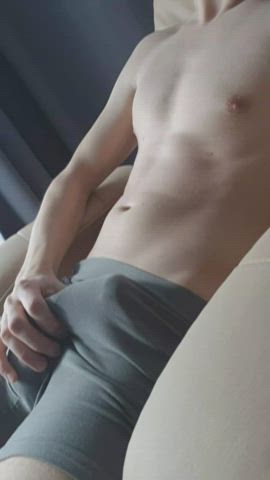 amateur big dick bulge cock gay jerk off onlyfans solo tease teasing gif