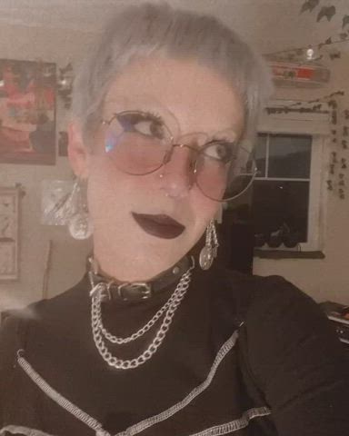 glasses goth short hair white girl gif