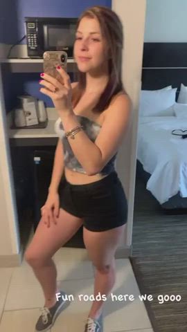 18 Years Old Ass Gamer Girl Non-nude Tease Teen Tits White Girl gif