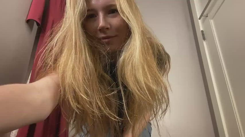blonde changing room dirty blonde gif