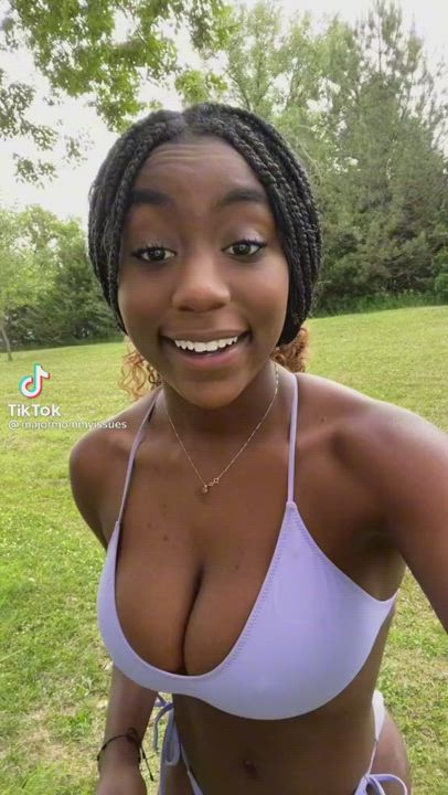 Big Tits Bikini Ebony TikTok gif