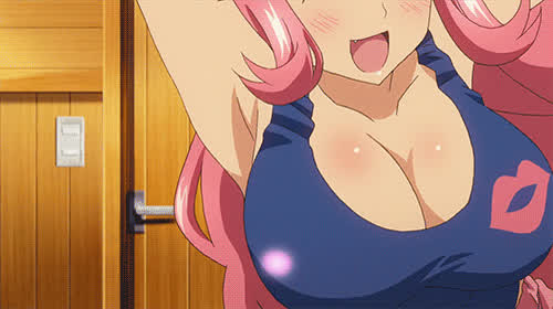 Anime Bouncing Tits Cleavage Ecchi Huge Tits gif