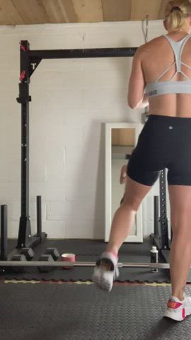 Blonde Fitness Muscular Girl gif
