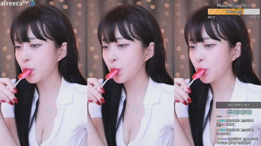 asian korean tongue fetish gif