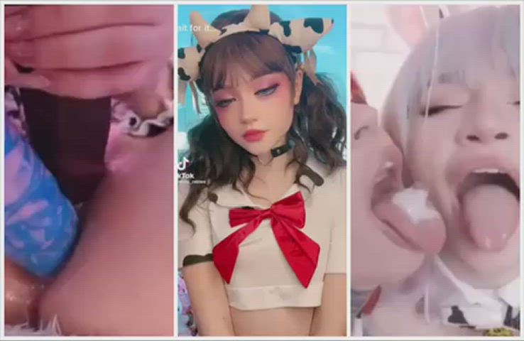 cowgirl split screen porn tiktok gif