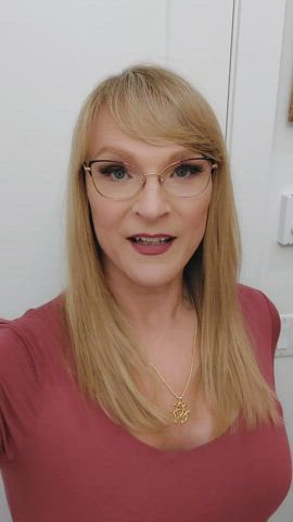 blonde dirty talk glasses milf mature onlyfans talking dirty trans trans woman gif