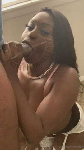 Blowjob Ebony Lips Pretty Spit gif