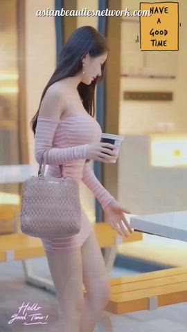 asian babe big tits boobs busty chinese cute korean tits gif