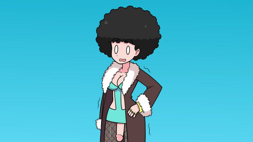 Afro Big Dick Futanari gif