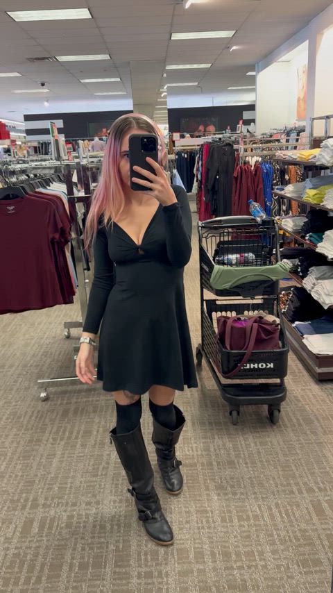 Wouldn’t be a shopping trip at this point without taking my tits out