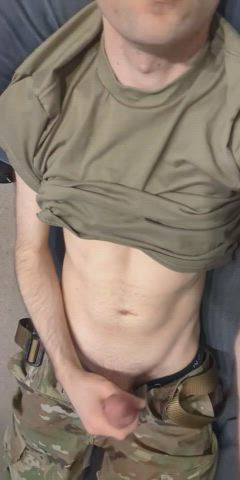 amateur big dick gay homemade masturbating military solo uniform gif