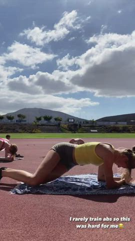 Blonde Outdoor Workout gif