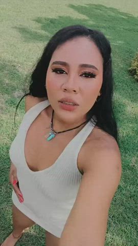 ass dress ebony outdoor selfie small tits teasing gif
