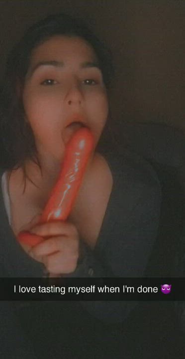 Dildo Licking Sucking gif