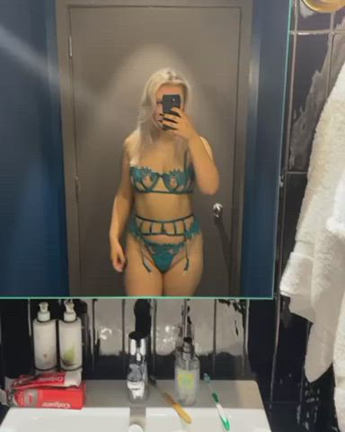 Lingerie Mirror Selfie Tease gif