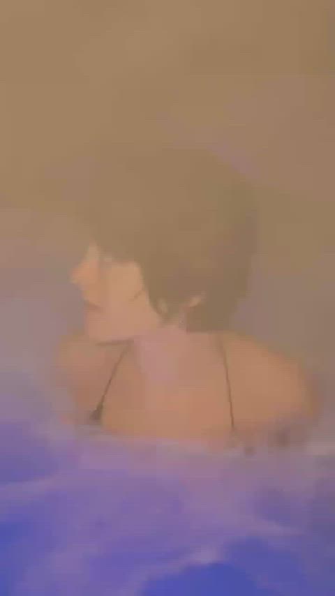 bikini clothed pool short hair softcore swimming pool r/softcorenights gif