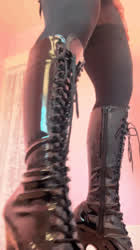 Boots Femdom Fetish Worship gif