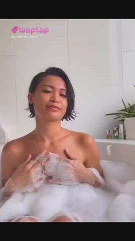 asian ass bath bathroom bathtub busty naked natural tits tiktok gif