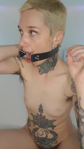 alt alternative gagged petite short hair tattooed gif