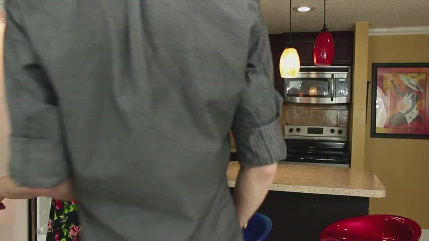 kitchen mom son gif