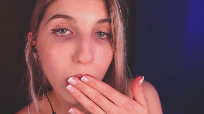 asmr eye contact green eyes kissing licking lips lipstick nails tongue tongue fetish